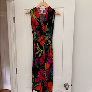 Joseph Ribkoff floral wrap dress size 4 stretch